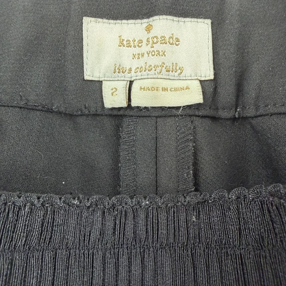 Kate Spade New York Pants‎ Womens 2 Black Elastic Waist Tapered Dress Trouser